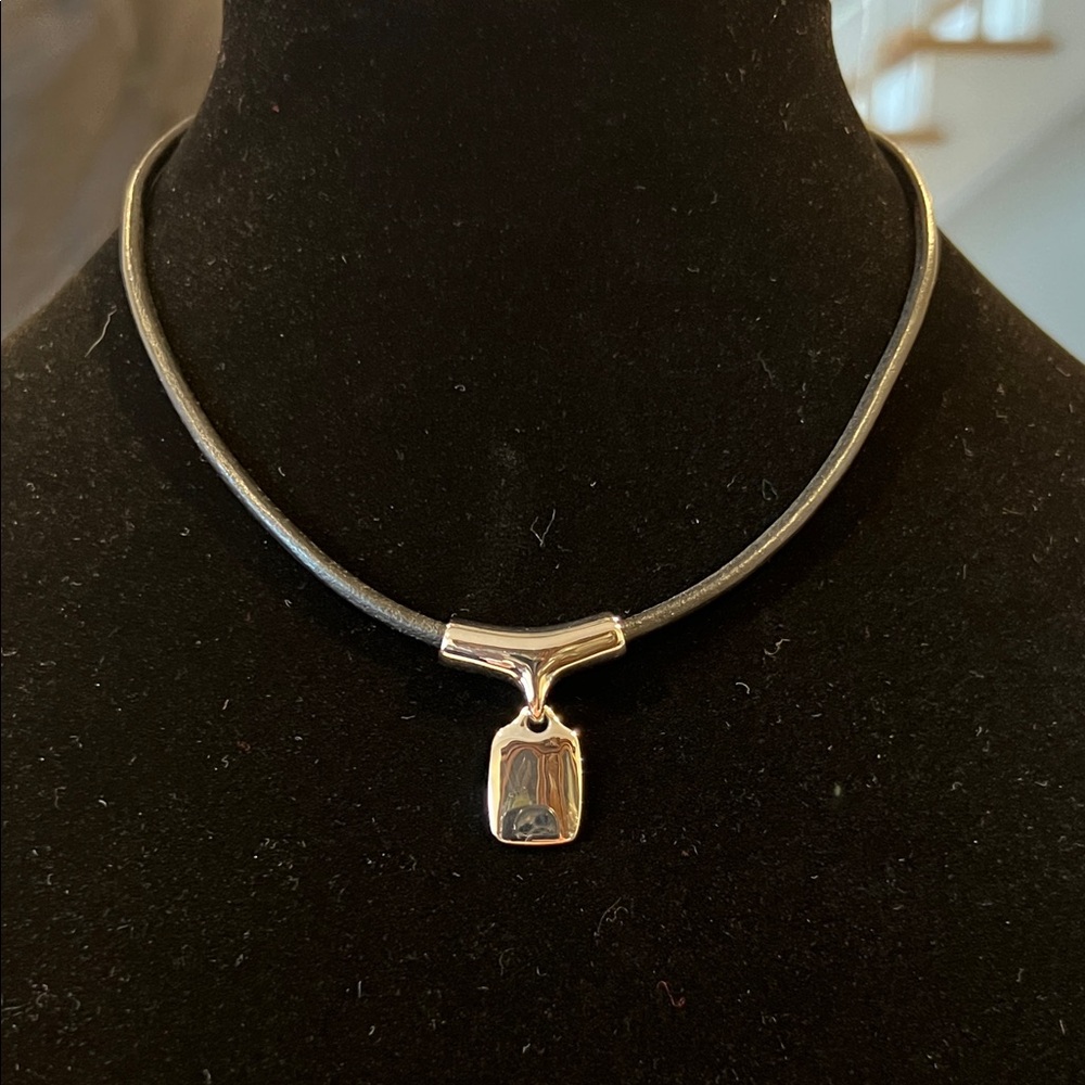 Elegant Silver Pendant Necklace signed Lia Sophia